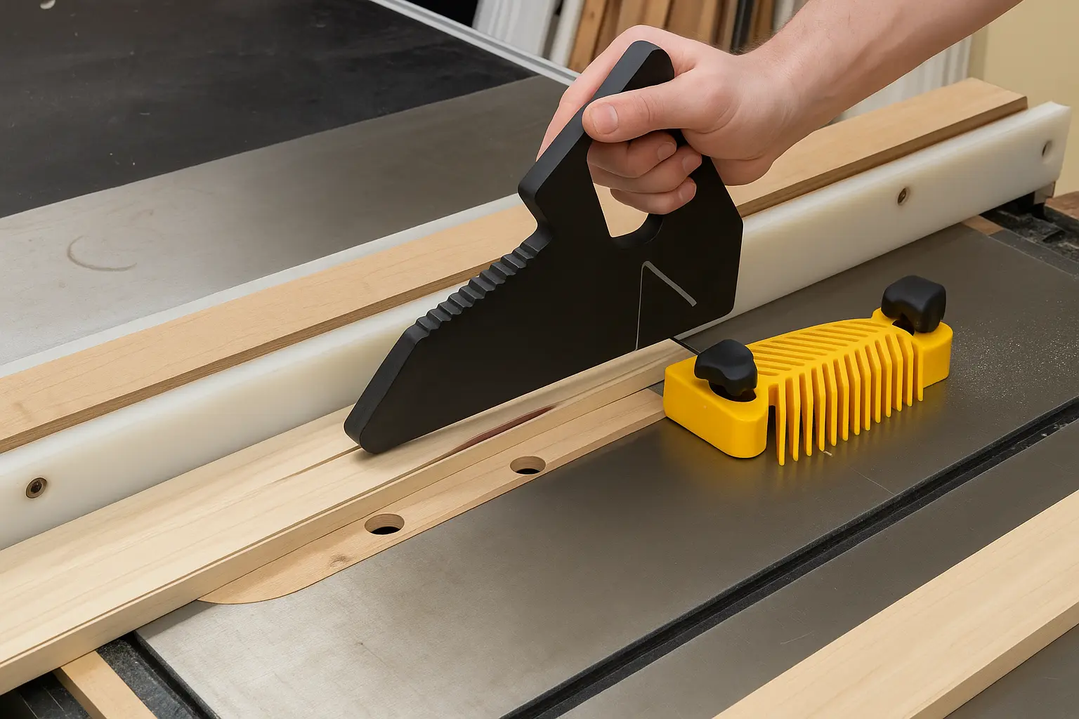Using circular saw with guide